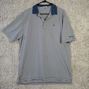 Peter Millar Men Summer Comfort Polo Shirt Size Large Stripe Golf Sporty READ